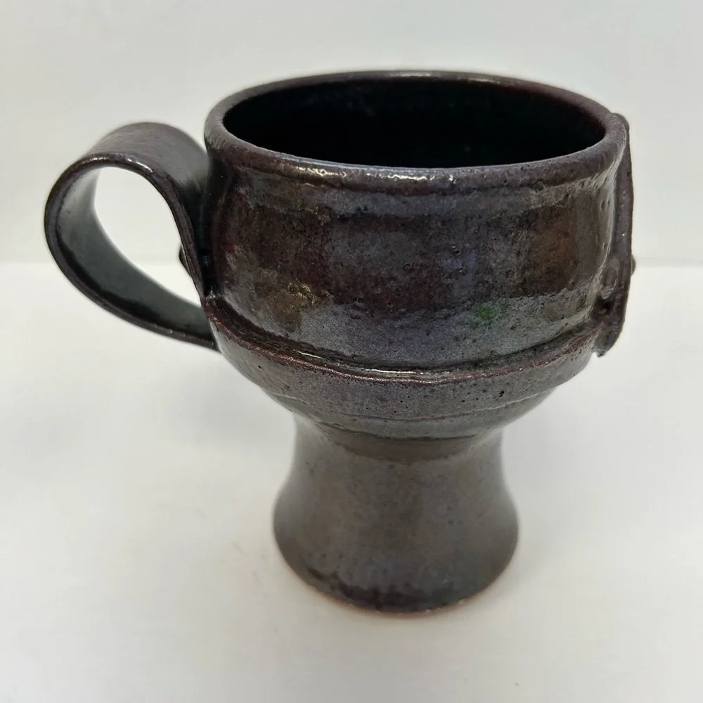 Jerry Harper stoneware pottery /Handcrafted  Brutalist looking / stoneware Mug